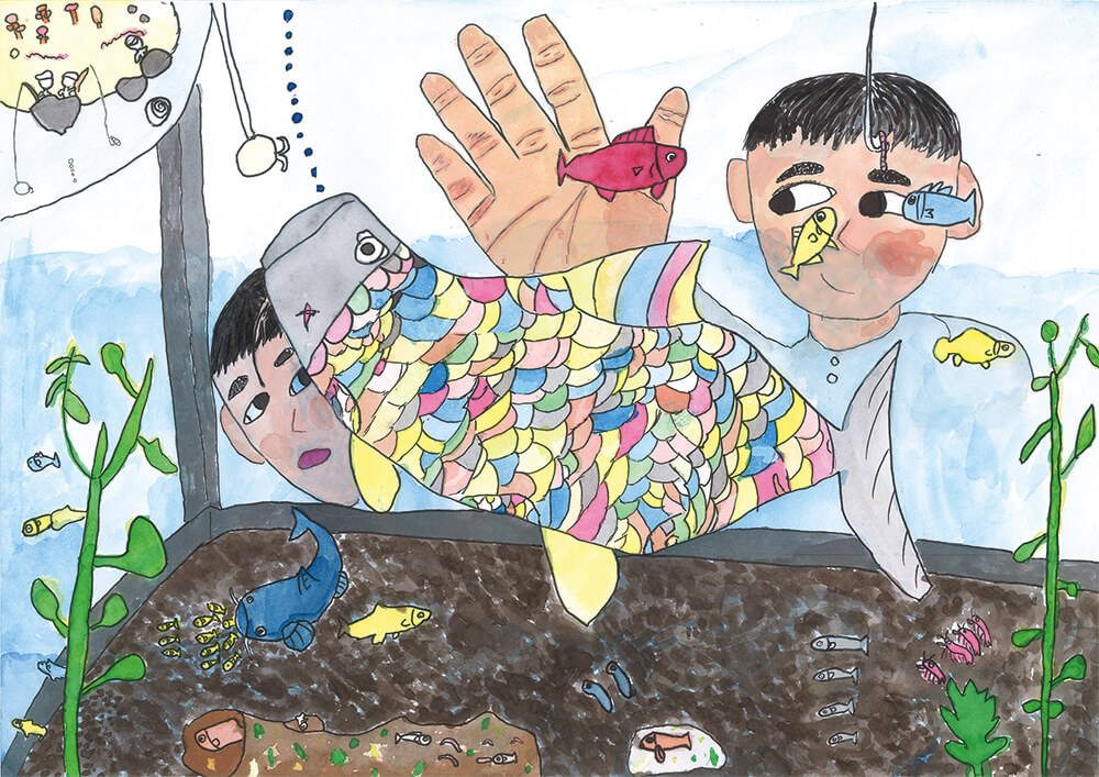 小１ 藤本 一吹さん きもちよかった水あそび