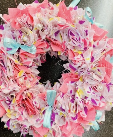 ⑭〈1月〉つまみ細工羽子板〈2月〉〈3月〉布リース イメージ