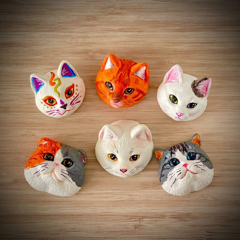 ⑬〈1月〉〈3月〉まねき猫(陶器)絵付け体験〈2月〉猫ブローチ絵付け体験 イメージ