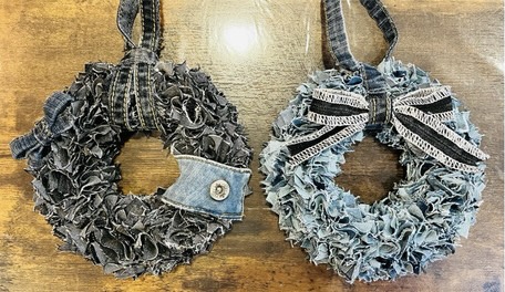 ⑭〈1月〉つまみ細工羽子板〈2月〉〈3月〉布リース イメージ